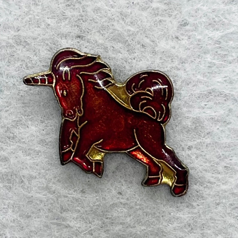 🔮 5/$25 Vintage Red Unicorn‎ Pin